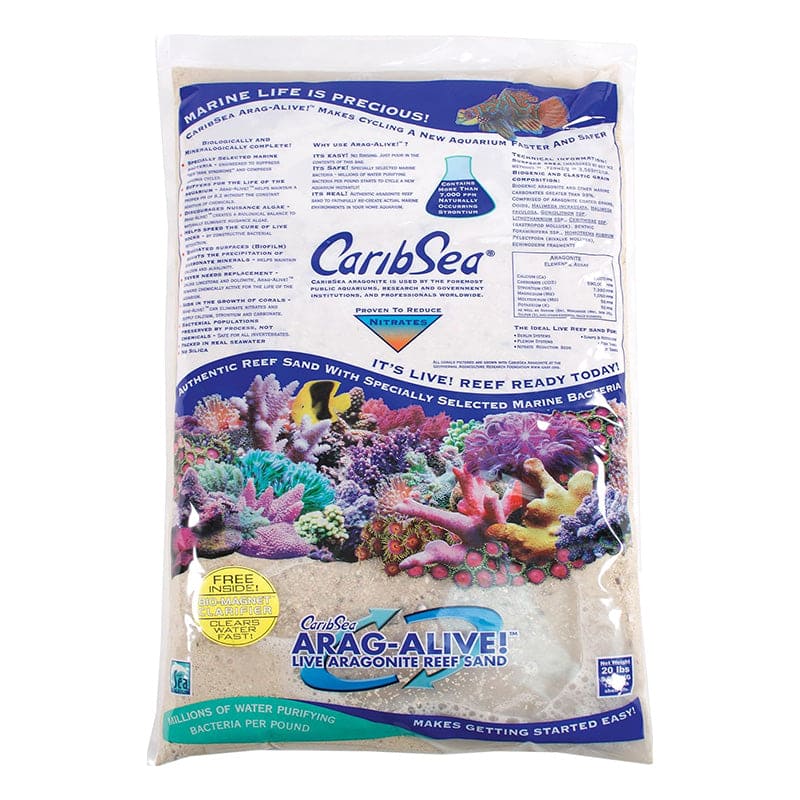 Caribsea Arag-Alive 20-Pound Special Grade Reef Sand, Bimini Pink