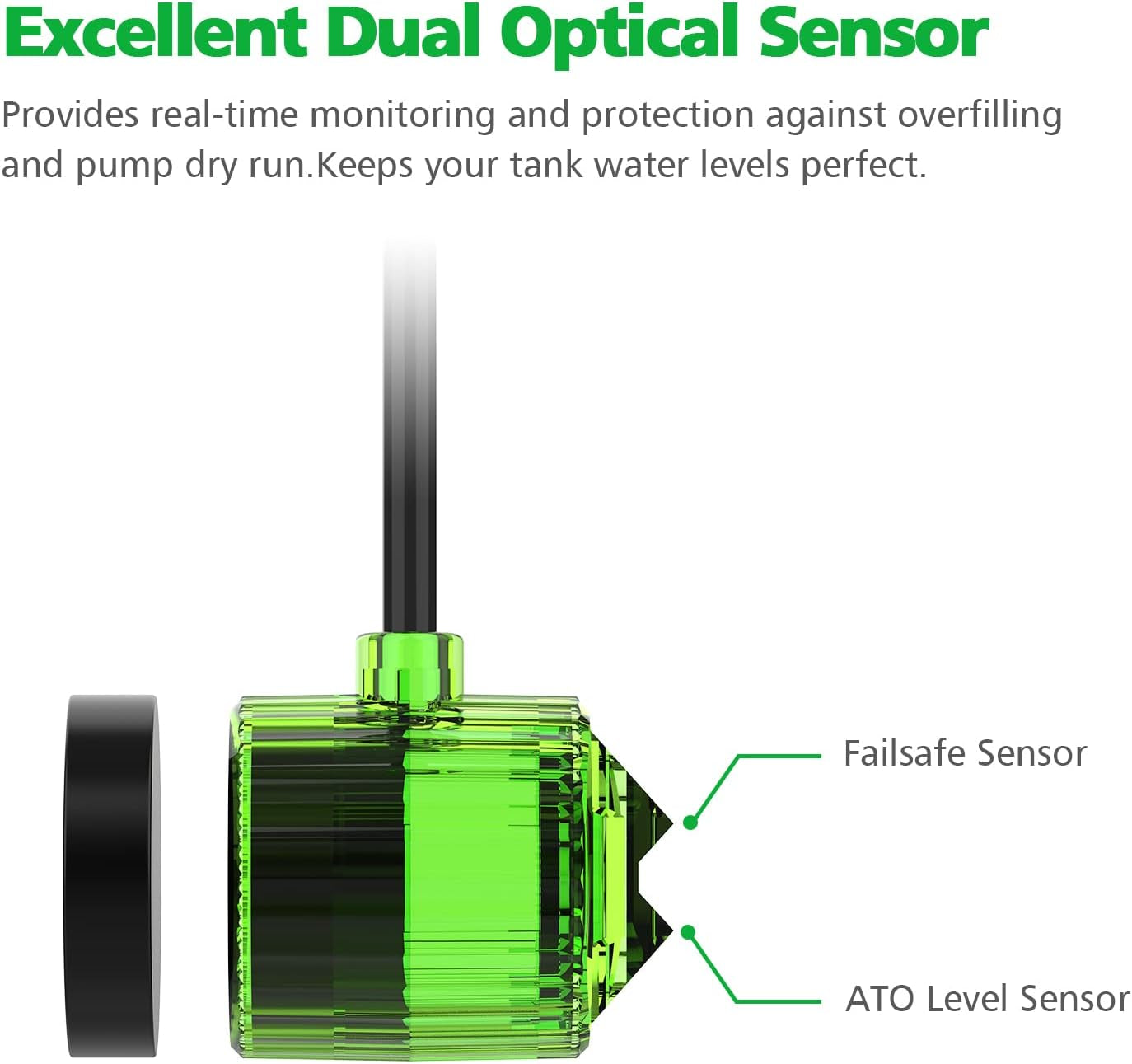 Auto Top off for Saltwater Aquarium Water ATO System for Both Reef and Fresh Tank - Green