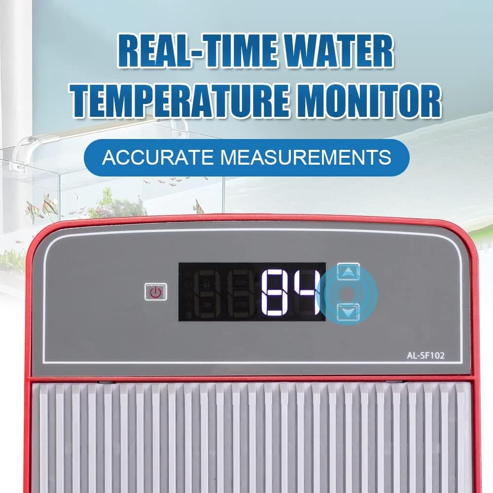 Aquarium Chiller, 42Gal 1/10 HP Water Chiller for Hydroponics Axolotl Coral Reef Tank,Fast Cooling,45Db Silent Compressor with Connecting Hose and Water Pump(160L)