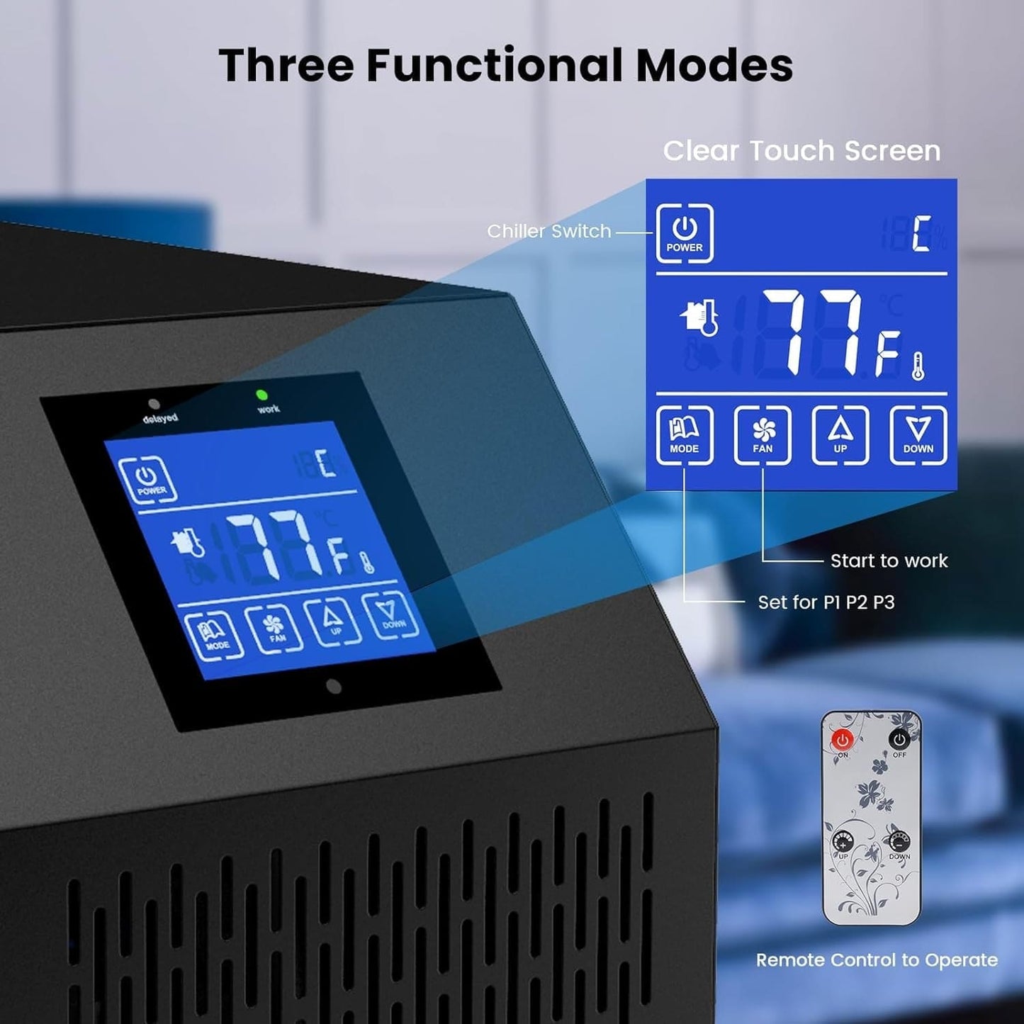 Aquarium Chiller, 42Gal /0 HP Fish Tank Chiller, Chiller with Quiet Refrigeration Compressor for Hydroponics System Axolotl Jellyfish