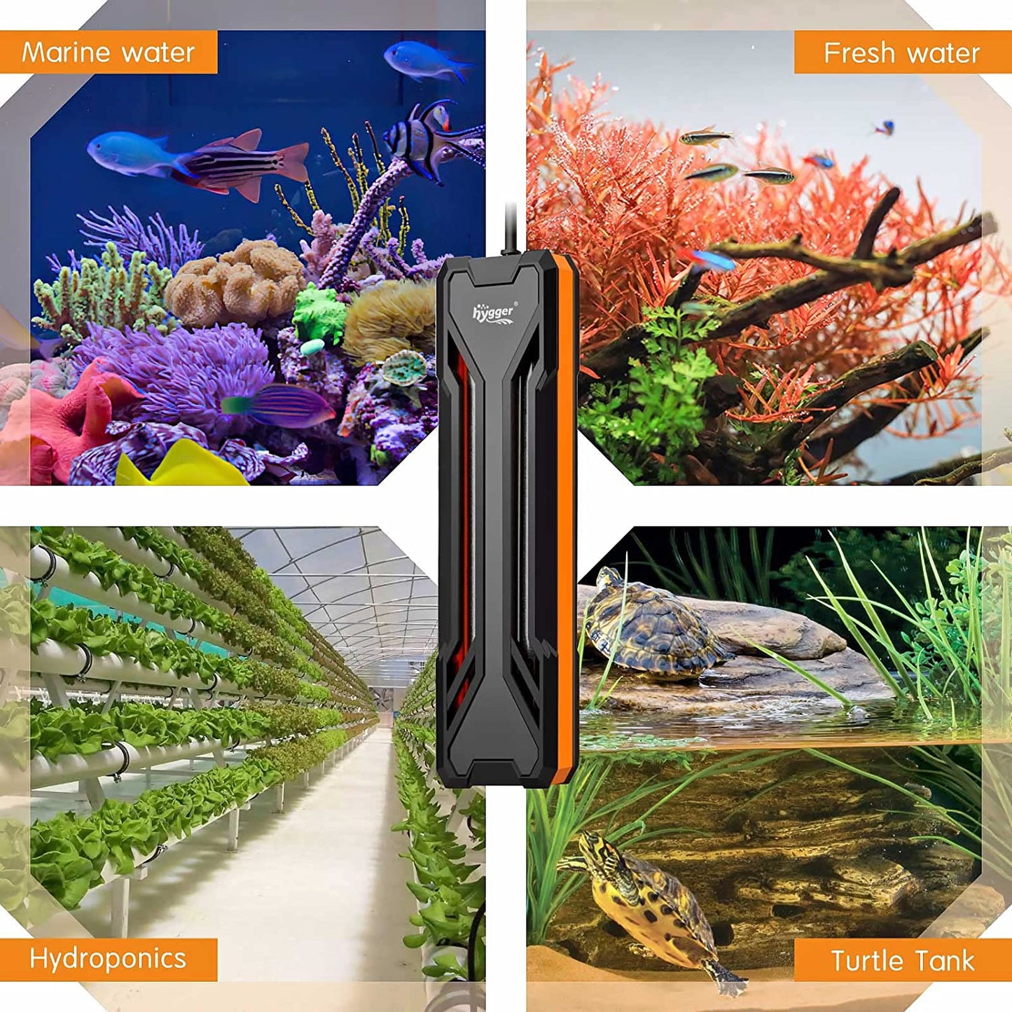 Aquarium Heater 300W/500W/800W/1000W, Submersible Fish Tank Heater with Digital LED Controller and Intelligent Leaving Water Automatically Stop Heating System, for Freshwater and Saltwater
