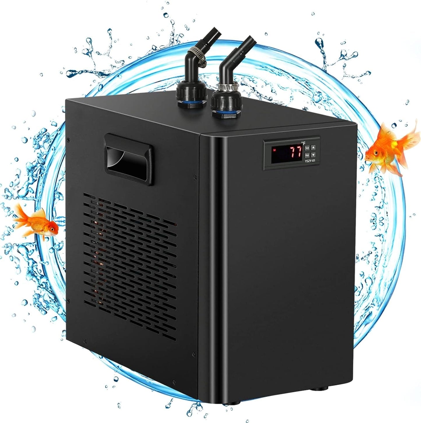 Aquarium Chiller 42Gal 1/10 HP Fish Tank Water Chillers with Special Quiet Design Refrigeration Compressor for Hydroponics System Axolotl Jellyfish Coral Reef 160L, 42Gal/160L