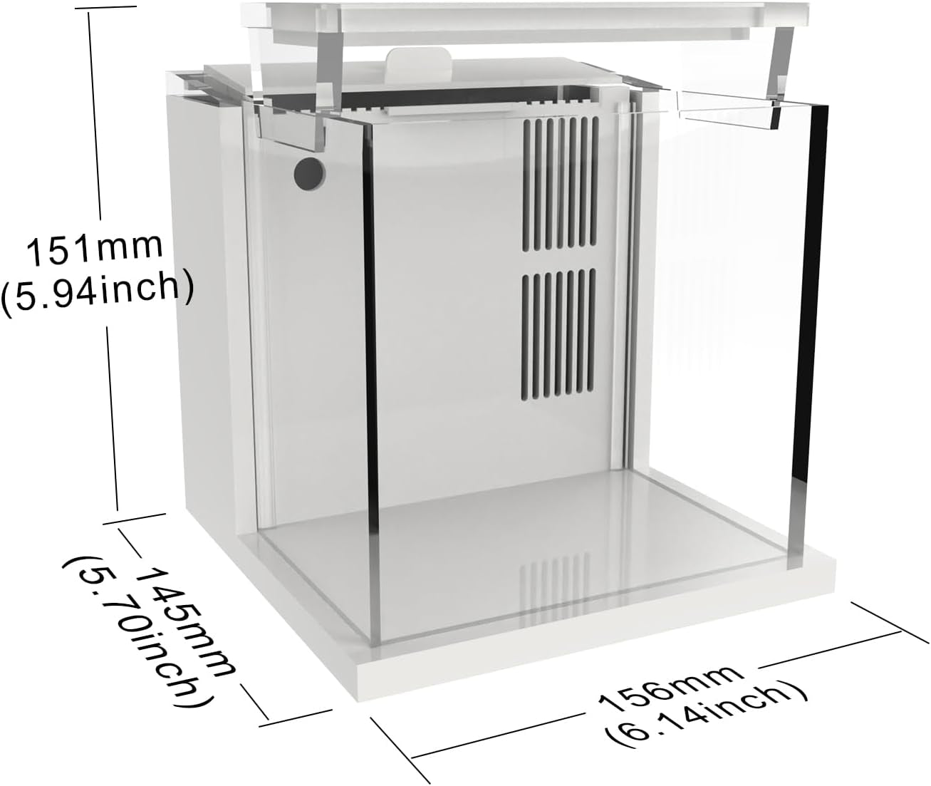 Premium All-In-One Desktop Mini Acrylic 0.95Gal(3.6L) Reef Aquarium with Back Filter System and LED Light(Uf-01A)