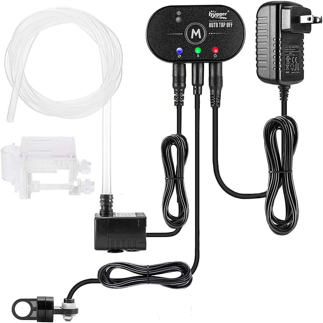 Aquarium Alarm Auto Top off Kit, Fish Tank Smart ATO Water Pump Auto Refill Water and One-Key Drain Water, Water Level Monitor Two Pairs of Protection Sensors for Saltwater Freshwater Tank