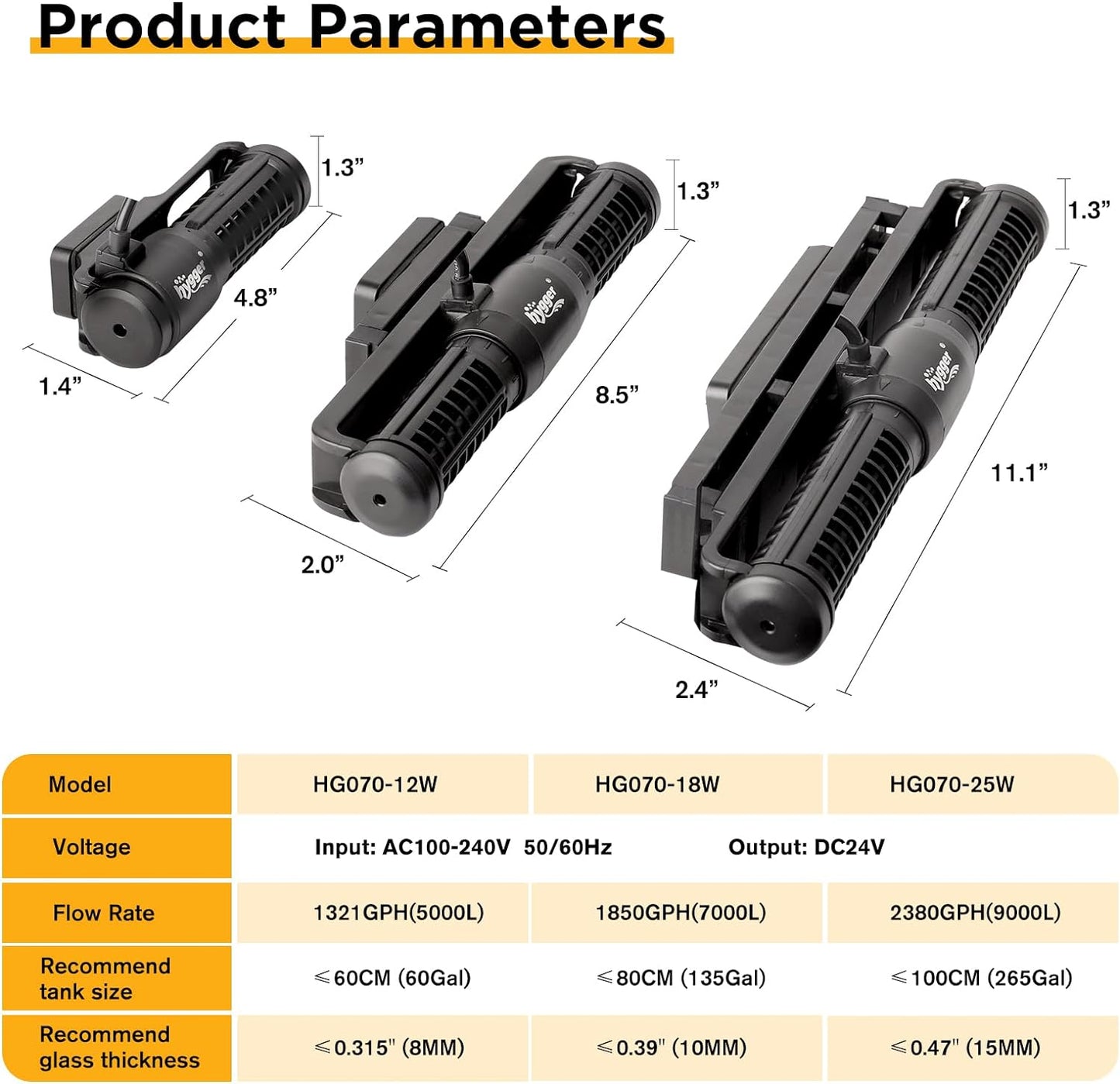 hygger 1850 GPH 18W Aquarium Wave Maker