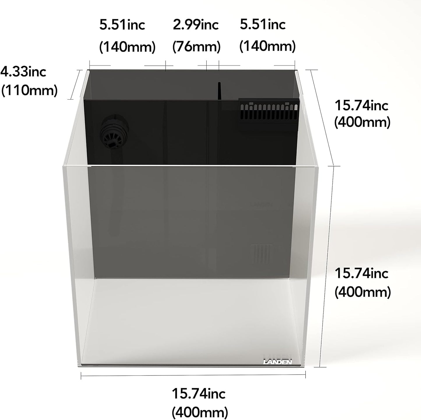 16 Gallon Ultra Clear Glass Rimless Low Iron Aquarium