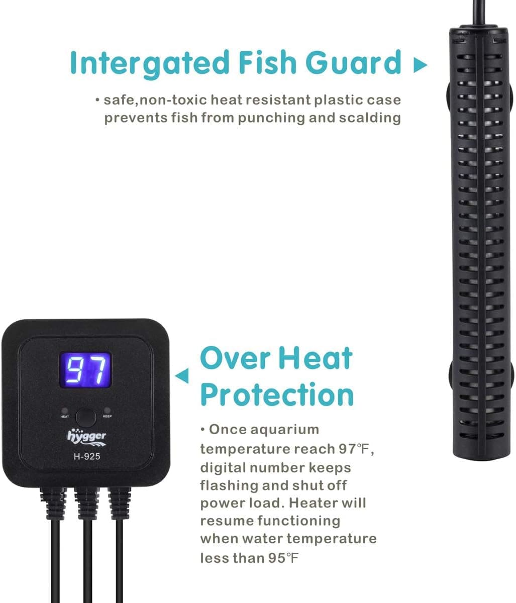 300W Aquarium Heater with External Digital Temperature Controller Reef Saltwater Fish Tank Heater for 30-60 Gallon Tank