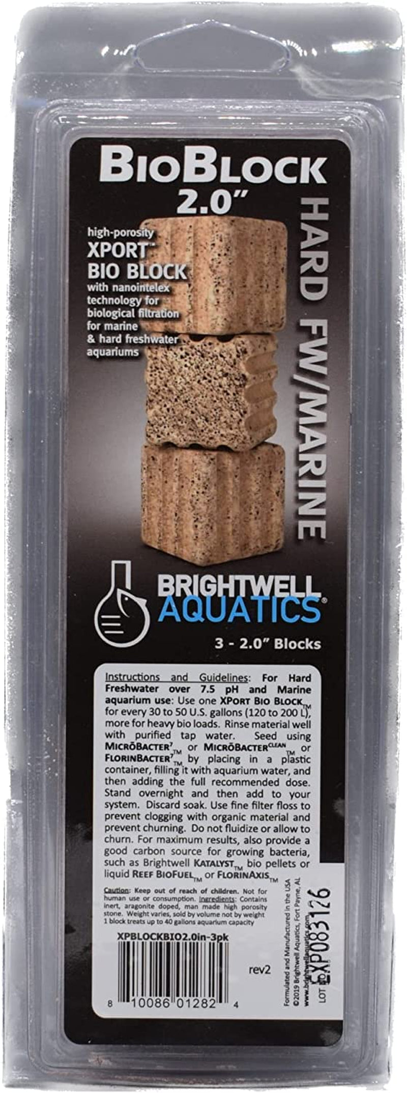 Xport-Bio Block - Biological Filtration Mediafor Bacteria Growth and Phosphate Reduction (Xpblockbio2.0In-3Pk)