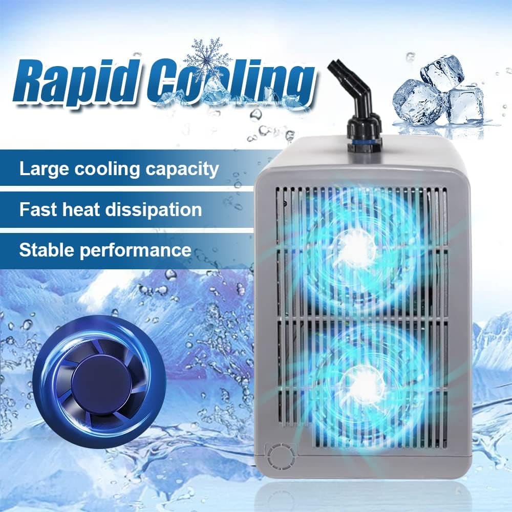 Aquarium Chiller, 42Gal 1/10 HP Water Chiller for Hydroponics Axolotl Coral Reef Tank,Fast Cooling,45Db Silent Compressor with Connecting Hose and Water Pump(160L)