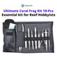 10FK Ultimate Coral Fragging and Coral Propagation Kit for Reef Hobbyists - 19 Pcs, Rollup Case, Stainless Steel Instruments