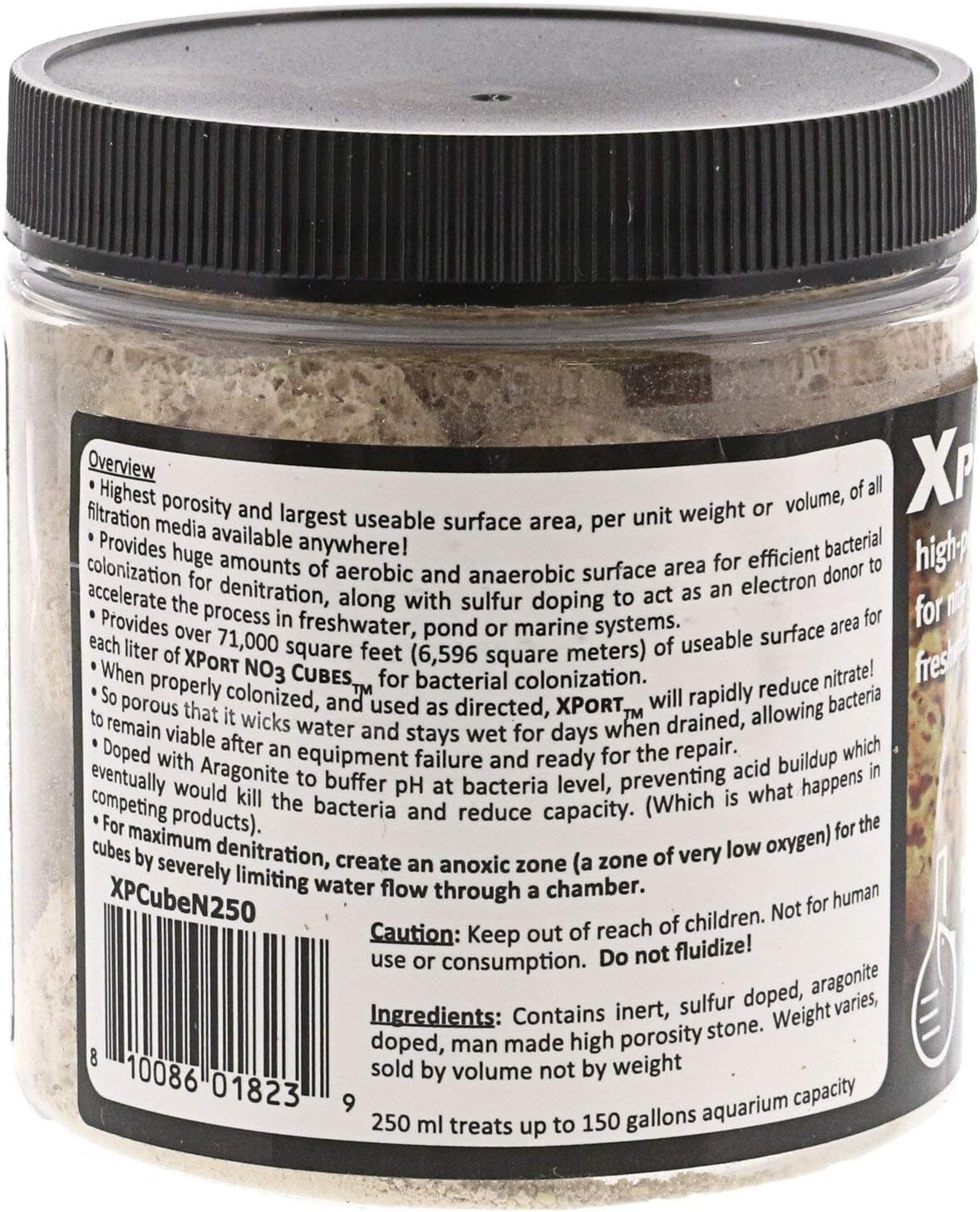 Xport-No3 Cubes - ½” Cubes, Sulfur Doped, Activated Denitrification Media, 250-ML (Xpcuben250)