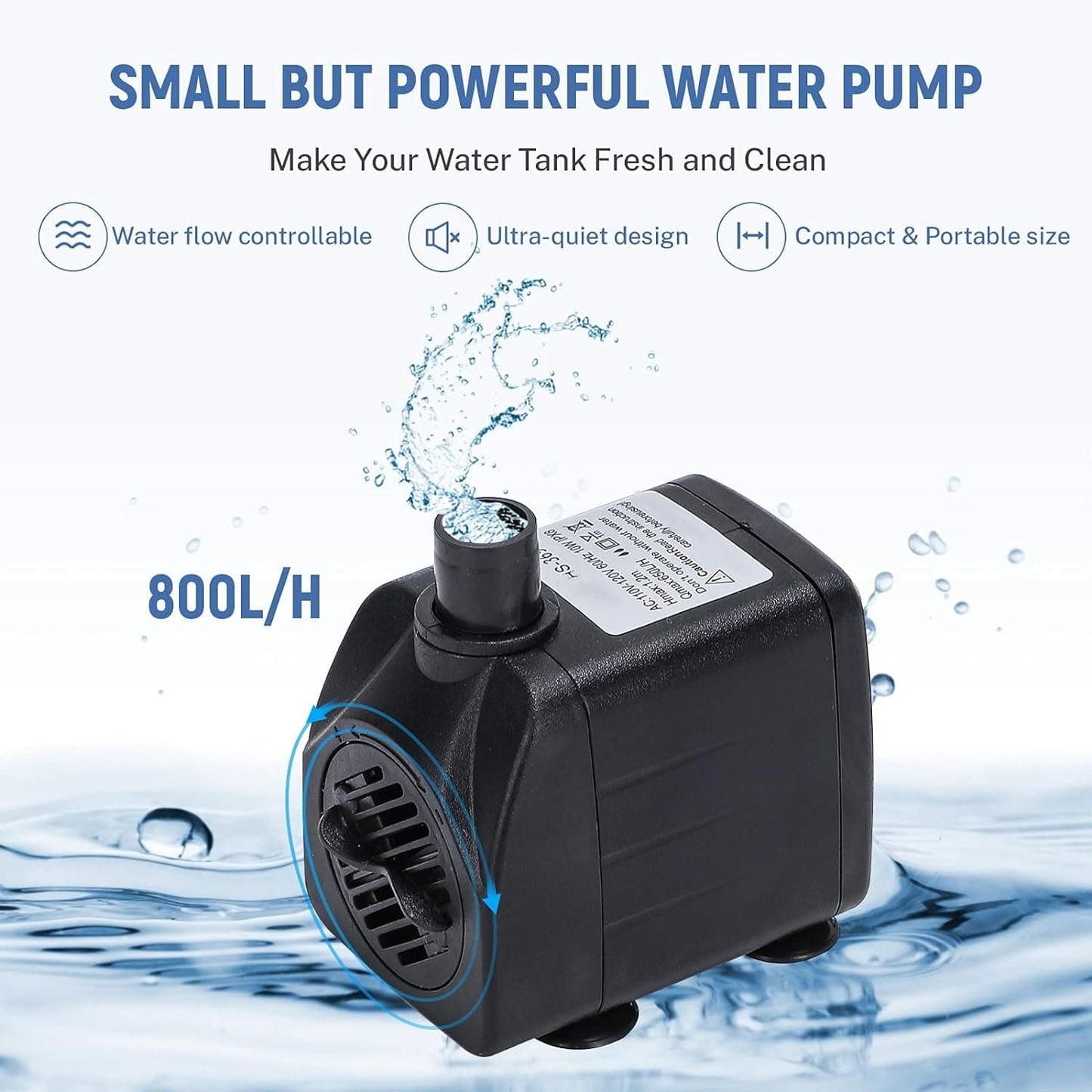 Aquarium Chiller 79Gal 1/3 HP Water Chiller for Hydroponics System Home Use Axolotl Fish Coral Shrimp 110V with Pump and Pipe Black