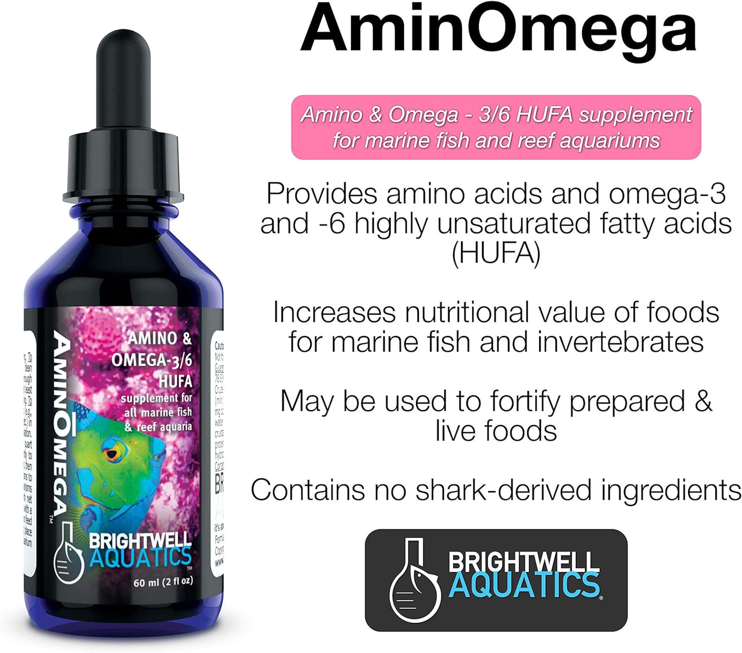 Aminomega - Amino & Omega - 3/6 HUFA Supplement for All Marine Fish & Reef Aquariums