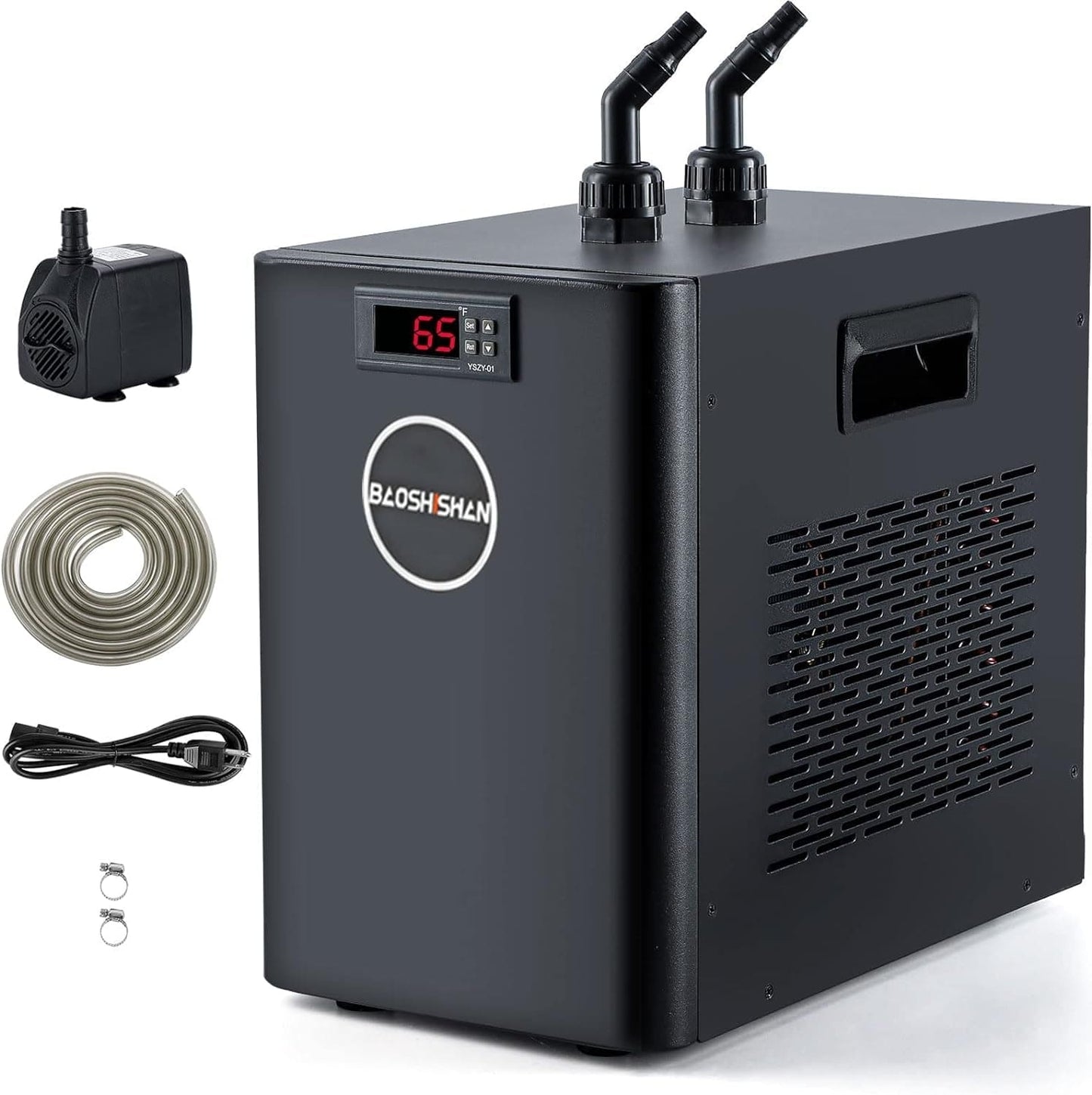 Aquarium Chiller 42Gal 1/10 HP Water Cooler Fish Tank Chiller Special Quiet Design Refrigeration Compressor for Hydroponics Water Weeds Jellyfish Coral Crystal Shrimp (42Gal/160L)
