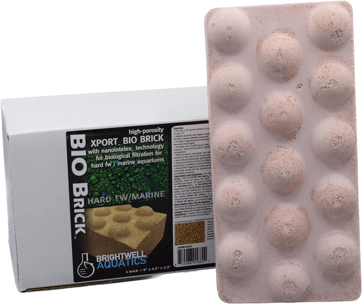 Xport BIO Dimpled Brick - Ultra-Porous Biological Brick Media for Marine and Freshwater Aquarium (XPBRICBIO)