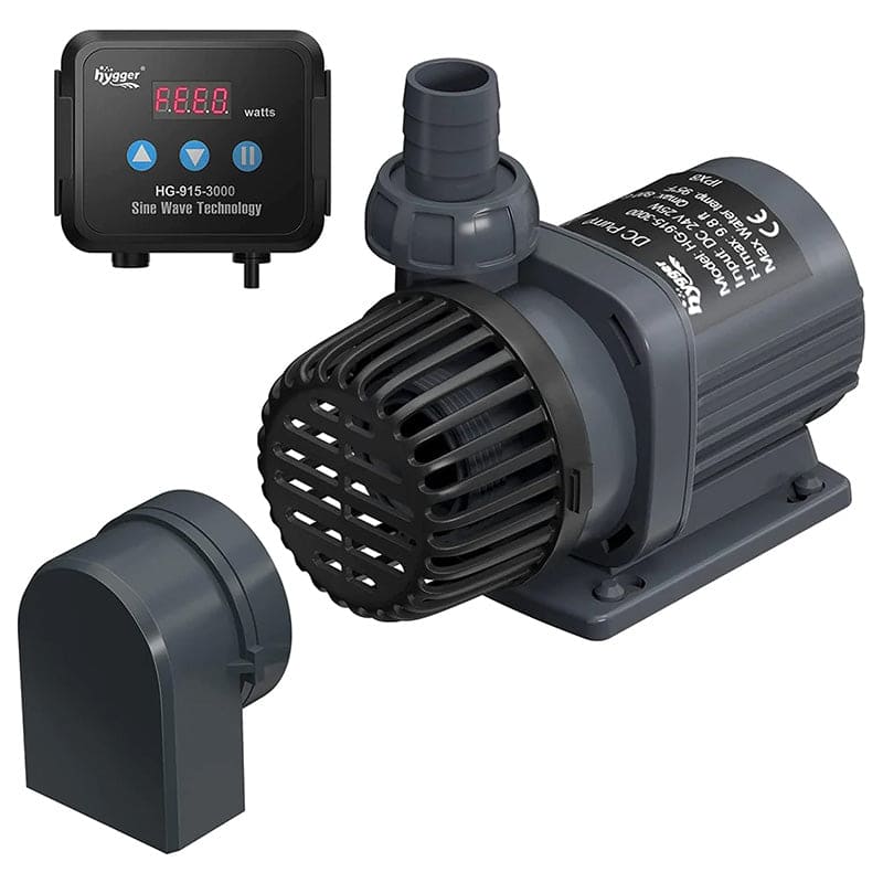 24V DC Water Pump Quiet Inline/Submersible Saltwater Aquarium Pump with LCD Display Controller 800 GPH Return Pump for Coral Reef Tank Sump
