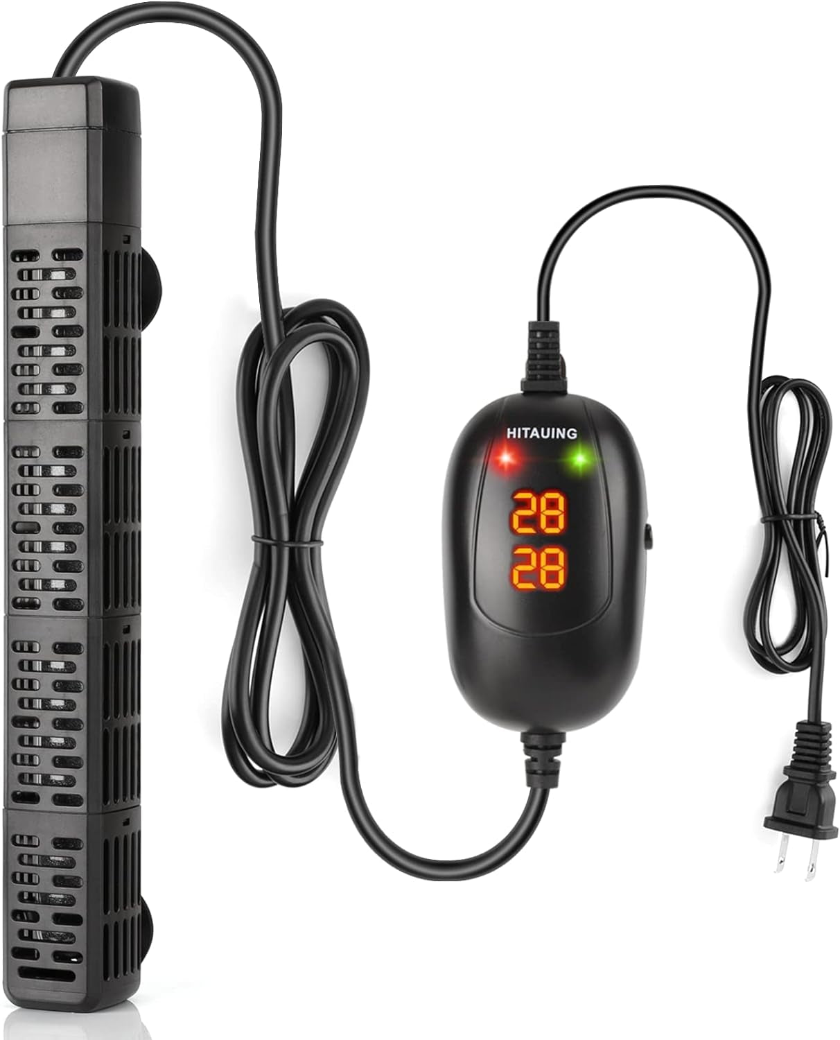 Aquarium Heater, 50W/100W/200W/300W/500W Submersible Fish Tank Heater with Over-Temperature Protection and Automatic Power-Off When Leaving Water for Saltwater and Freshwater