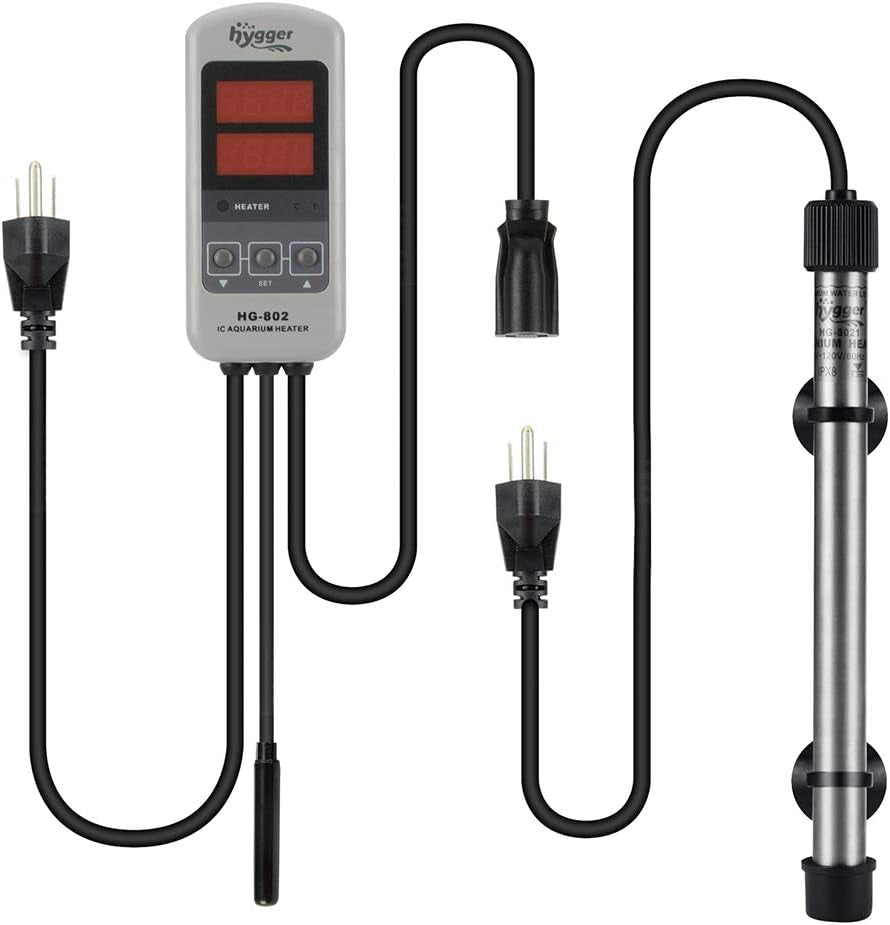 Pinpoint Saltwater Aquarium Heater with Digital Thermostat IC Temp Controller, Titanium Tube Submersible Fish Tank Heater for Coral Reef 100 Watt