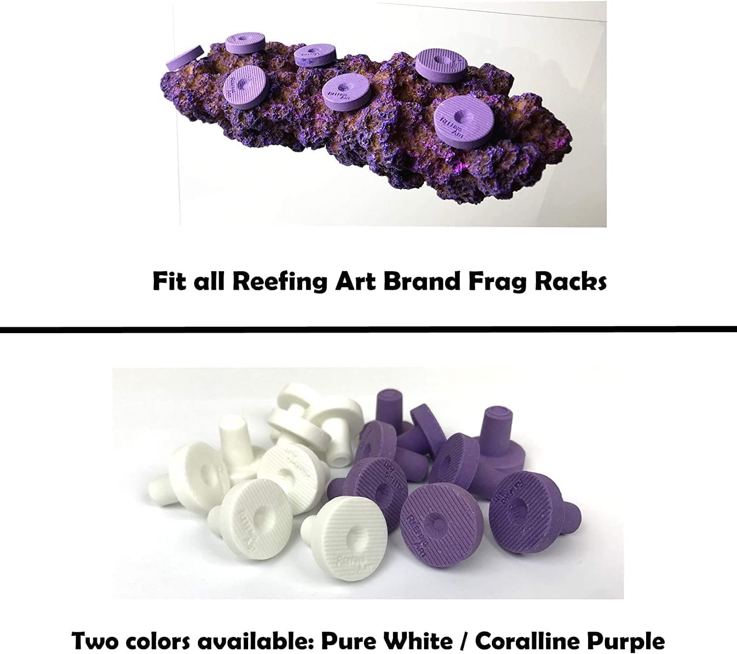 Ceramic Coralline Purple Coral Frag Plugs 100 Pack Free Aquarium Glue for SPS LPS