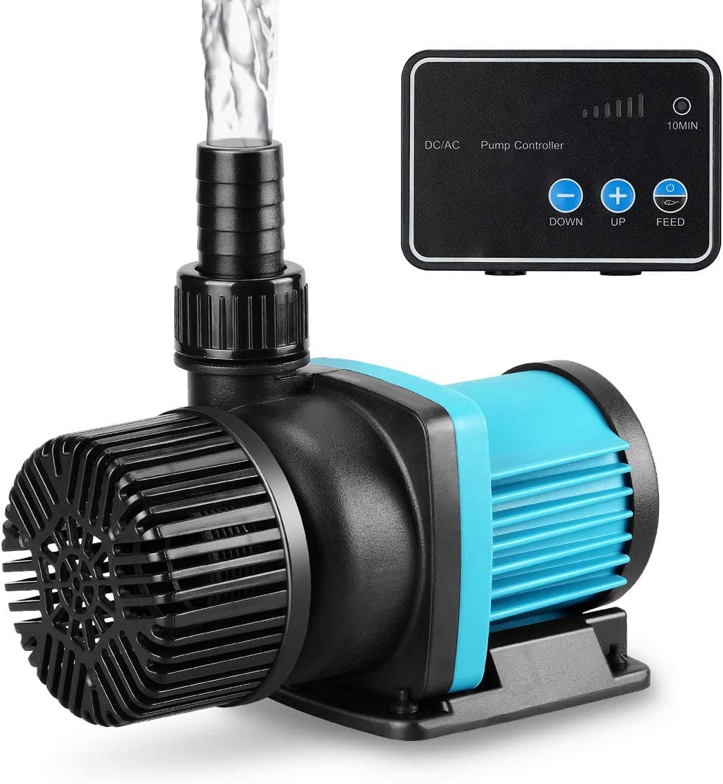 1850GPH 55W16FT Aquarium 24V DC Water Pump with Controller, Submersible and Inline Return Pump for Fish Tank,Aquariums,Fountains,Sump,Hydroponic,Pond,Freshwater and Marine Water Use