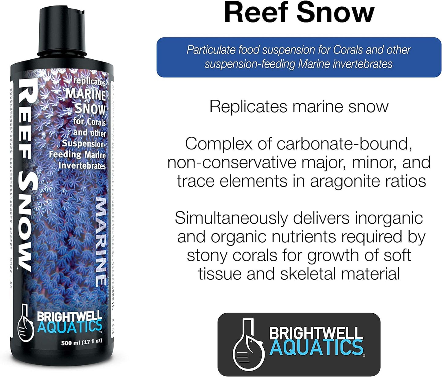 Reef Snow - Replicates Marine Snow for Corals & Other Marine Invertebrates 500-Ml