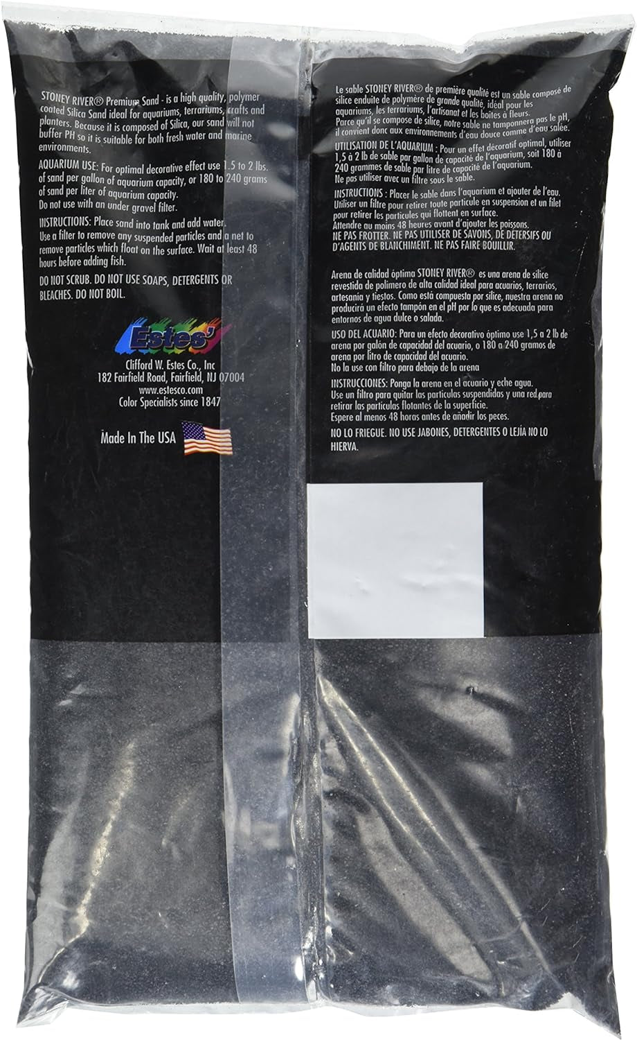 Gravel Products AES06606 Este Marine Sand Black for Aquarium, 5-Pound